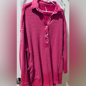 Free People Wilder Polo-comfy, oversized, Boho size Small